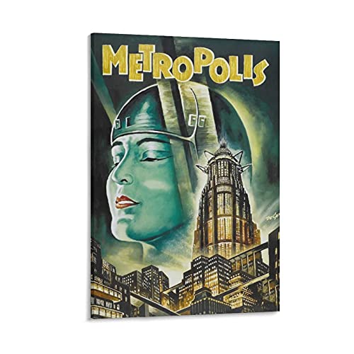RUIFEN Metropolis Science-Fiction-Poster auf Leinwand, Wandkunstdruck, Geschenk, Gemälde, Poster, Kunstwerk, Heimdekoration, gerahmt 60 x 90 cm von RUIFEN