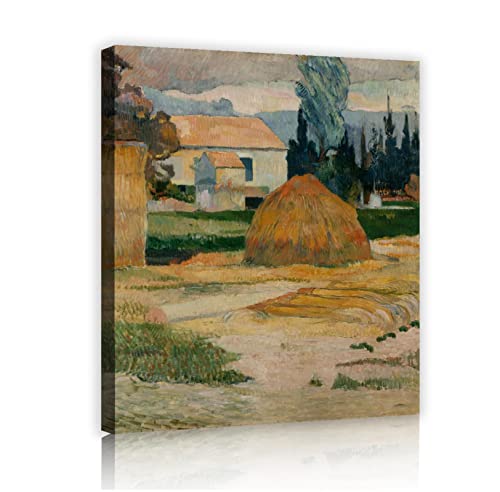 Landschaft in der Nähe von Arles Drucke Malerei Morden Leinwand Kunst Wohnkultur Bild Wand Bilder für Wohnzimmer Paul Gauguin Fertig zum Aufhängen 60x45cm Innenrahmen von RUIHOME Decor