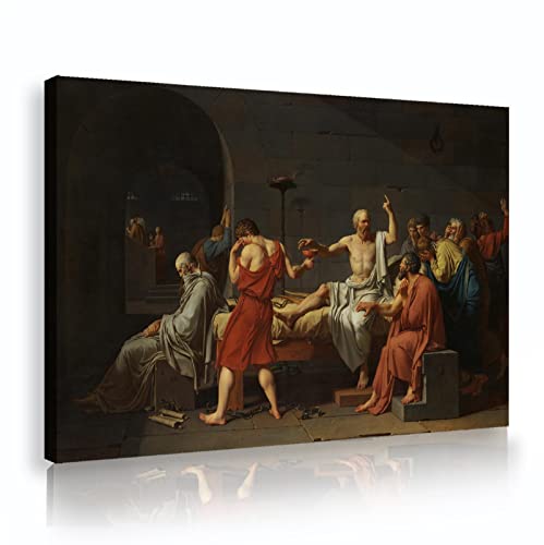 RUIHOME Decor Wandkunst Jacques-Louis David Malerei Bilder Große Leinwand Wanddekor Der Tod des Sokrates Retro Kunstwerk Zeitgenössische Wanddekoration 25x38cm Innenrahmen von RUIHOME Decor
