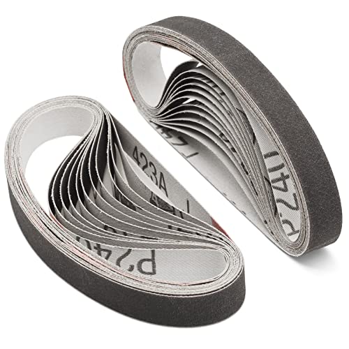 24 Stück 1,27 cm x 30,5 cm Ersatz-Schleifbänder, 240 mittlere Körnung Schleifband für offizielle Arbeit, scharfe Messer- und Werkzeugschärfer (WSKTS & WSKTS-KT/Mk.1 & Mk.2) von RUIHONGV
