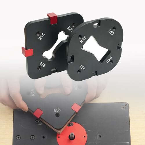 2 Stück Radius-Schablonen für Holzbearbeitung R15–R50, Aluminiumlegierung, Schnellwechsel-Kantenradius Werkzeug für Möbelbau und DIY-Tischler von RUIITEN