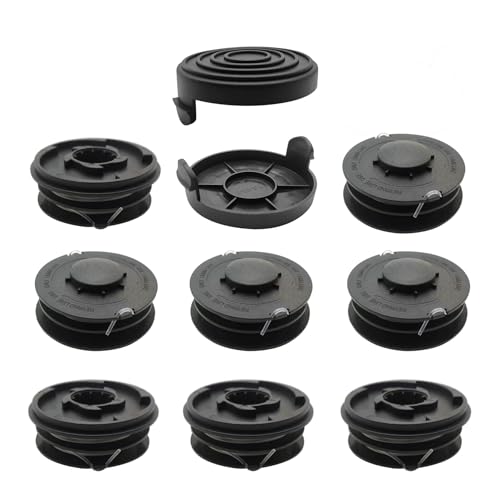 3405685 Ersatz-Trimmerspulen & -kappen für E inhell ALDI Gardenline GLR GLT GE-CT 4530, 2mm x 10m Unkrautfresserfaden für Gardenline GLR, Top Craft TCR, RTV, King Craft KCR (8 Spulen + 2 Kappe) von RUIITEN