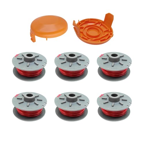 RUIITEN 5364-20 Ersatzspulen und Kappen für Gardena Turbo Trimmer SmallCut Art 2401 (6 Spulen + 2 Kappen) von RUIITEN