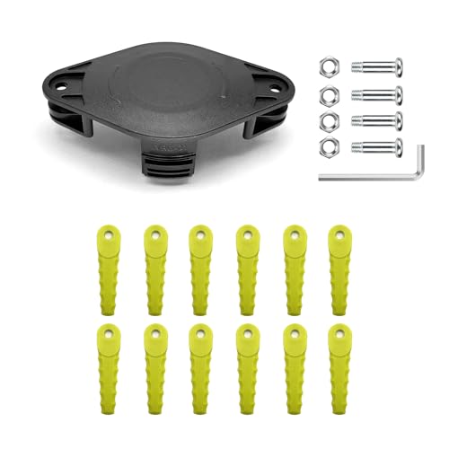 RUIITEN Trimmerkopf kompatibel mit Bosch Trimmer ART 23 SL, ART 2300, ART 23-28, ART 26 SL, ART Easy (1 Trimmerkopf + 12 Klingen + 4 Schrauben-Set) von RUIITEN