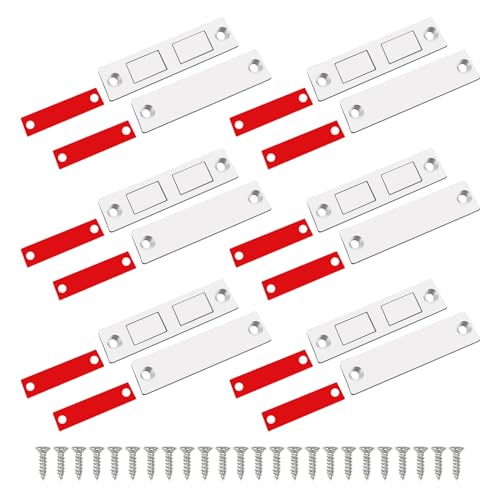 RUIJIE Magnetschnäpper Magnete für Schranktüren, 6 Stück Ultra Dünn Tür Magnete für Möbel, Stark Türschließer Doppelt Türmagnete für Schubladen Kleiderschrank Magnetverschlus Schranktür Schließen von RUIJIE