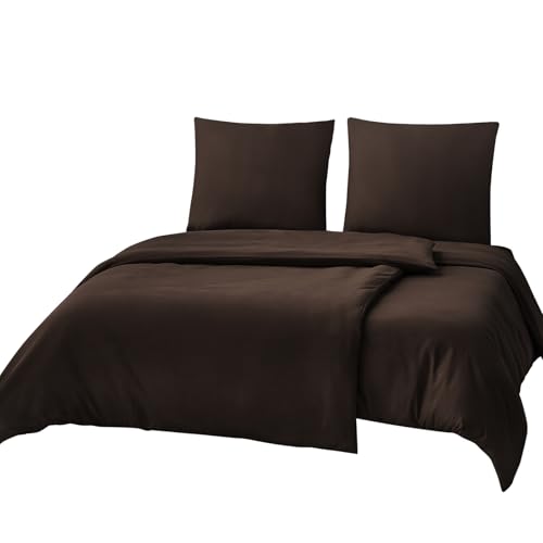 RUIKASI Bettwäsche 135x200 4teilig Braun - Polyester Mikrofaser Bettwäsche-Sets Oeko-TEX, 2 Bettbezüge 135x200cm + 2 Kissenbezüge 80x80cm mit Reißverschluss, Weich und Bügelfrei RUIKASI Bettwäsche 135x200 4teilig Braun - Polyester Mikrofaser Bettwäsche-Sets Oeko-TEX, 2 Bettbezüge 135x200cm + 2 Kissenbezüge 80x80cm mit Reißverschluss, Weich und Bügelfrei von RUIKASI