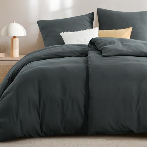 RUIKASI Bettwäsche 135x200 4teilig Grau - Weich Premium Baumwollähnlich Vorgewaschene ÖKO-TEX Bettbezüge 135 x 200 2er Set, Hochwertig Bettwäsche-Set Anthrazit mit 2 Kissenbezüge RUIKASI Bettwäsche 135x200 4teilig Grau - Weich Premium Baumwollähnlich Vorgewaschene ÖKO-TEX Bettbezüge 135 x 200 2er Set, Hochwertig Bettwäsche-Set Anthrazit mit 2 Kissenbezüge von RUIKASI