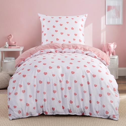 RUIKASI Bettwäsche 155x220 2 teilig Rosa - Bettbezug 155 x 220 Set mit Herzen, Bettwäsche-Sets 155x220cm aus Mikrofaser mit Reißverschluss Weich und Bügelfrei RUIKASI Bettwäsche 155x220 2 teilig Rosa - Bettbezug 155 x 220 Set mit Herzen, Bettwäsche-Sets 155x220cm aus Mikrofaser mit Reißverschluss Weich und Bügelfrei von RUIKASI