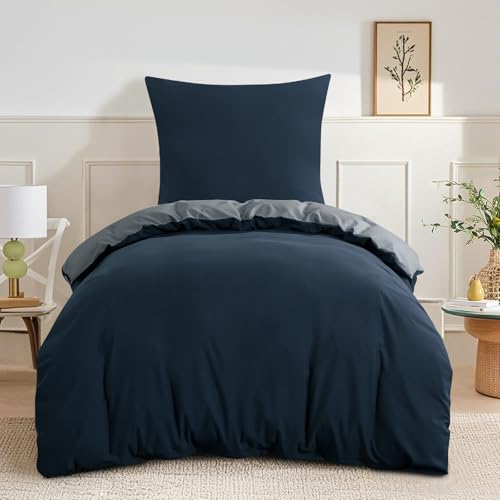 RUIKASI Bettwäsche 155x220 Blau Grau 2teilig - Wendebettwäsche Bettbezug 155 x 220 mit Reißverschluss, Oeko-TEX Mikrofaser Bettwäsche Sets, Weich und Bügelfrei RUIKASI Bettwäsche 155x220 Blau Grau 2teilig - Wendebettwäsche Bettbezug 155 x 220 mit Reißverschluss, Oeko-TEX Mikrofaser Bettwäsche Sets, Weich und Bügelfrei von RUIKASI