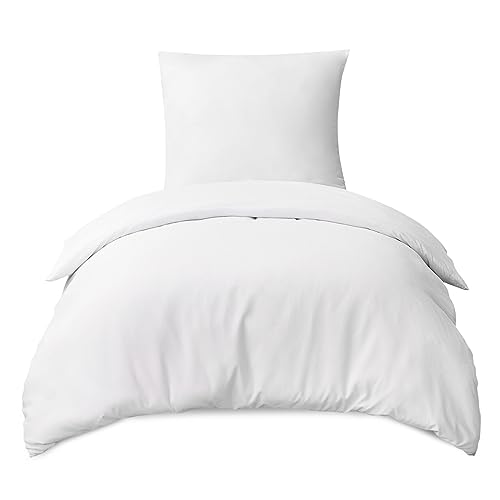 RUIKASI Bettwäsche 155x220 2teilig Weiß - Weiss Mikrofaser Bettwäsche-Sets Oeko-TEX, Bettbezüge 155 x 220cm + Kissenbezüge 80x80cm mit Reißverschluss, Weich und Bügelfrei RUIKASI Bettwäsche 155x220 2teilig Weiß - Weiss Mikrofaser Bettwäsche-Sets Oeko-TEX, Bettbezüge 155 x 220cm + Kissenbezüge 80x80cm mit Reißverschluss, Weich und Bügelfrei von RUIKASI