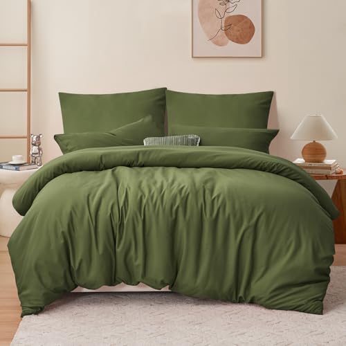 RUIKASI Bettwäsche 200x220 3teilig Grün - Olivgrün Mikrofaser Bettwäsche-Sets Oeko-TEX, Bettbezüge 200 x 220cm + 2 Kissenbezüge 80x80cm mit Reißverschluss, Weich und Bügelfrei RUIKASI Bettwäsche 200x220 3teilig Grün - Olivgrün Mikrofaser Bettwäsche-Sets Oeko-TEX, Bettbezüge 200 x 220cm + 2 Kissenbezüge 80x80cm mit Reißverschluss, Weich und Bügelfrei von RUIKASI