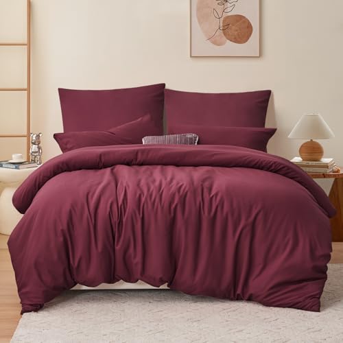 RUIKASI Bettwäsche 200x220 3teilig Rot - Burgundy Mikrofaser Bettwäsche-Sets Oeko-TEX, Bettbezüge 200 x 220cm + 2 Kissenbezüge 80x80cm mit Reißverschluss, Weich und Bügelfrei RUIKASI Bettwäsche 200x220 3teilig Rot - Burgundy Mikrofaser Bettwäsche-Sets Oeko-TEX, Bettbezüge 200 x 220cm + 2 Kissenbezüge 80x80cm mit Reißverschluss, Weich und Bügelfrei von RUIKASI