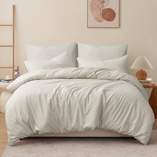 RUIKASI Bettwäsche 220x240 3teilig Beige - Polyester Mikrofaser Bettwäsche-Sets Oeko-TEX, Bettbezüge 220 x 240cm + 2 Kissenbezüge 80x80cm mit Reißverschluss, Weich und Bügelfrei RUIKASI Bettwäsche 220x240 3teilig Beige - Polyester Mikrofaser Bettwäsche-Sets Oeko-TEX, Bettbezüge 220 x 240cm + 2 Kissenbezüge 80x80cm mit Reißverschluss, Weich und Bügelfrei von RUIKASI