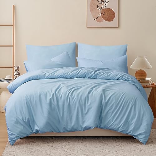 RUIKASI Bettwäsche 200x220 3teilig Blau - Hellblau Mikrofaser Bettwäsche-Sets Oeko-TEX, Bettbezüge 200 x 220cm + 2 Kissenbezüge 80x80cm mit Reißverschluss, Weich und Bügelfrei RUIKASI Bettwäsche 200x220 3teilig Blau - Hellblau Mikrofaser Bettwäsche-Sets Oeko-TEX, Bettbezüge 200 x 220cm + 2 Kissenbezüge 80x80cm mit Reißverschluss, Weich und Bügelfrei von RUIKASI