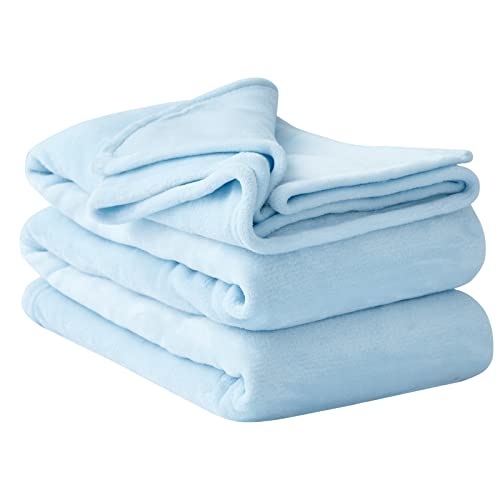 RUIKASI Fleece-Überwurfdecke Queen – extra warme Flanelldecke, hellblau für Queen-Size-Bett, superweiche Plüschdecke für Sofa und Couch, flauschige Decke, 228 x 228 cm von RUIKASI