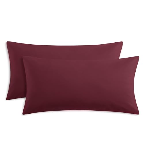 RUIKASI Kissenbezug 40 x 80 Rot 2er Set - Oeko Tex Kopfkissenbezug 40x80 Burgunderrot Kissen Bezug 40x80cm mit Reißverschluss aus Mikrofaser, Polsterbezug Doppelpack Set Pillow Case Pillow Cover RUIKASI Kissenbezug 40 x 80 Rot 2er Set - Oeko Tex Kopfkissenbezug 40x80 Burgunderrot Kissen Bezug 40x80cm mit Reißverschluss aus Mikrofaser, Polsterbezug Doppelpack Set Pillow Case Pillow Cover von RUIKASI