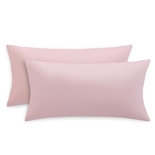 RUIKASI Kissenbezug 40 x 80 2er Rosa - Kopfkissenbezug 40x80 Pink Kissen Bezug 40x80cm mit Reißverschluss aus Mikrofaser, Polsterbezug Doppelpack Set Pillow Case Pillow Cover von RUIKASI