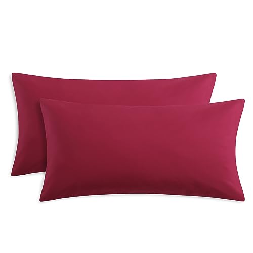 RUIKASI Kissenbezug 40 x 80 2er Rot - Kopfkissenbezug 40x80 Kissen Bezug 40x80cm mit Reißverschluss aus Mikrofaser, Polsterbezug Doppelpack Set Pillow Case Pillow Cover von RUIKASI