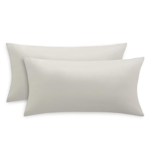 RUIKASI Kissenbezug 40 x 80 Beige 2er Set - Oeko Tex Kopfkissenbezug 40x80 Kissen Bezug 40x80cm mit Reißverschluss aus Mikrofaser, Polsterbezug Doppelpack Set Pillow Case Pillow Cover RUIKASI Kissenbezug 40 x 80 Beige 2er Set - Oeko Tex Kopfkissenbezug 40x80 Kissen Bezug 40x80cm mit Reißverschluss aus Mikrofaser, Polsterbezug Doppelpack Set Pillow Case Pillow Cover von RUIKASI
