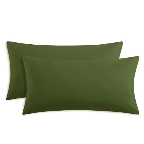 RUIKASI Kissenbezug 40 x 80 Grün 2er Set - Oeko Tex Kopfkissenbezug 40x80 Olivgrün Kissen Bezug 40x80cm mit Reißverschluss aus Mikrofaser, Polsterbezug Doppelpack Set Pillow Case Pillow Cover RUIKASI Kissenbezug 40 x 80 Grün 2er Set - Oeko Tex Kopfkissenbezug 40x80 Olivgrün Kissen Bezug 40x80cm mit Reißverschluss aus Mikrofaser, Polsterbezug Doppelpack Set Pillow Case Pillow Cover von RUIKASI