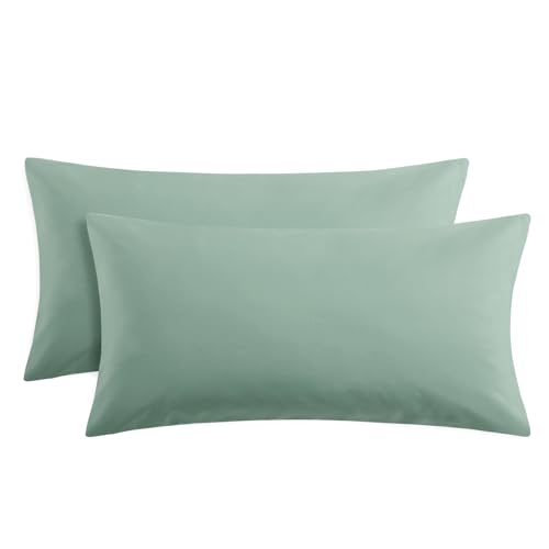RUIKASI Kissenbezug 40 x 80 Grün 2er Set - Oeko Tex Kopfkissenbezug 40x80 Salbeigrün Kissen Bezug 40x80cm mit Reißverschluss aus Mikrofaser, Polsterbezug Doppelpack Set Pillow Case Pillow Cover RUIKASI Kissenbezug 40 x 80 Grün 2er Set - Oeko Tex Kopfkissenbezug 40x80 Salbeigrün Kissen Bezug 40x80cm mit Reißverschluss aus Mikrofaser, Polsterbezug Doppelpack Set Pillow Case Pillow Cover von RUIKASI