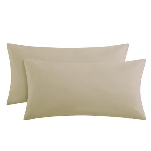 RUIKASI Kissenbezug 40 x 80 Khaki 2er Set - Oeko Tex Kopfkissenbezug 40x80 Kissen Bezug 40x80cm mit Reißverschluss aus Mikrofaser, Polsterbezug Doppelpack Set Pillow Case Pillow Cover RUIKASI Kissenbezug 40 x 80 Khaki 2er Set - Oeko Tex Kopfkissenbezug 40x80 Kissen Bezug 40x80cm mit Reißverschluss aus Mikrofaser, Polsterbezug Doppelpack Set Pillow Case Pillow Cover von RUIKASI