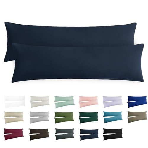RUIKASI Kissenbezug 40x145 Blau 2er Set - Oeko Tex Seitenschläferkissen Bezug 40 x 145 cm Dunkelblau mit Reißverschluss aus Mikrofaser, Seitenschläferkissenbezug 145x40 Pillow Case Pillow Cover RUIKASI Kissenbezug 40x145 Blau 2er Set - Oeko Tex Seitenschläferkissen Bezug 40 x 145 cm Dunkelblau mit Reißverschluss aus Mikrofaser, Seitenschläferkissenbezug 145x40 Pillow Case Pillow Cover von RUIKASI