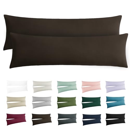 RUIKASI Kissenbezug 40x145 Braun 2er Set - Oeko Tex Seitenschläferkissen Bezug 40 x 145 cm mit Reißverschluss aus Mikrofaser, Seitenschläferkissenbezug 145x40 Pillow Case Pillow Cover RUIKASI Kissenbezug 40x145 Braun 2er Set - Oeko Tex Seitenschläferkissen Bezug 40 x 145 cm mit Reißverschluss aus Mikrofaser, Seitenschläferkissenbezug 145x40 Pillow Case Pillow Cover von RUIKASI