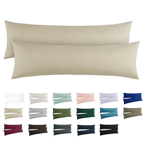 RUIKASI Kissenbezug 40x145 Khaki 2er Set - Oeko Tex Seitenschläferkissen Bezug 40 x 145 cm mit Reißverschluss aus Mikrofaser, Seitenschläferkissenbezug 145x40 Pillow Case Pillow Cover RUIKASI Kissenbezug 40x145 Khaki 2er Set - Oeko Tex Seitenschläferkissen Bezug 40 x 145 cm mit Reißverschluss aus Mikrofaser, Seitenschläferkissenbezug 145x40 Pillow Case Pillow Cover von RUIKASI