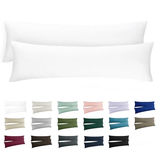 RUIKASI Kissenbezug 40x145 Weiß 2er Set - Oeko Tex Seitenschläferkissen Bezug 40 x 145 cm Weiss mit Reißverschluss aus Mikrofaser, Seitenschläferkissenbezug 145x40 Pillow Case Pillow Cover RUIKASI Kissenbezug 40x145 Weiß 2er Set - Oeko Tex Seitenschläferkissen Bezug 40 x 145 cm Weiss mit Reißverschluss aus Mikrofaser, Seitenschläferkissenbezug 145x40 Pillow Case Pillow Cover von RUIKASI