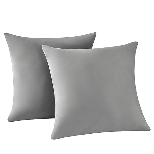 RUIKASI Kissenbezug 50 x 50 2er Grau - Kopfkissenbezug 50x50 Hellgrau Kissen Bezug 50x50cm mit Reißverschluss aus Mikrofaser, Polsterbezug Doppelpack Set Pillow Case Pillow Cover von RUIKASI