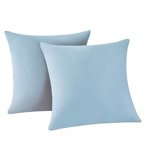 RUIKASI Kissenbezug 50 x 50 2er Blau - Kopfkissenbezug 50x50 Hellblau Kissen Bezug 50x50cm mit Reißverschluss aus Mikrofaser, Polsterbezug Doppelpack Set Pillow Case Pillow Cover von RUIKASI