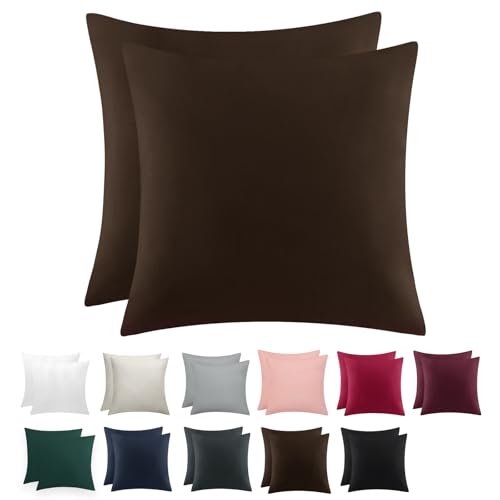 RUIKASI Kissenbezug 80 x 80 Braun 2er Set - Oeko Tex Kopfkissenbezug 80x80 Kissen Bezug 80x80cm mit Reißverschluss aus Mikrofaser, Polsterbezug Doppelpack Set Pillow Case Pillow Cover RUIKASI Kissenbezug 80 x 80 Braun 2er Set - Oeko Tex Kopfkissenbezug 80x80 Kissen Bezug 80x80cm mit Reißverschluss aus Mikrofaser, Polsterbezug Doppelpack Set Pillow Case Pillow Cover von RUIKASI