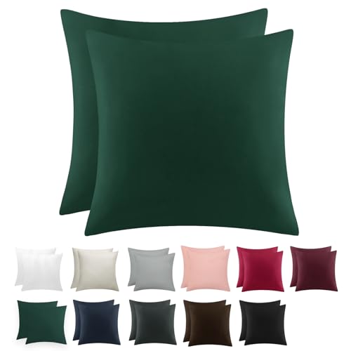 RUIKASI Kissenbezug 80 x 80 Grün 2er Set - Oeko Tex Kopfkissenbezug 80x80 Dunkelgrün Kissen Bezug 80x80cm mit Reißverschluss aus Mikrofaser, Polsterbezug Doppelpack Set Pillow Case Pillow Cover RUIKASI Kissenbezug 80 x 80 Grün 2er Set - Oeko Tex Kopfkissenbezug 80x80 Dunkelgrün Kissen Bezug 80x80cm mit Reißverschluss aus Mikrofaser, Polsterbezug Doppelpack Set Pillow Case Pillow Cover von RUIKASI