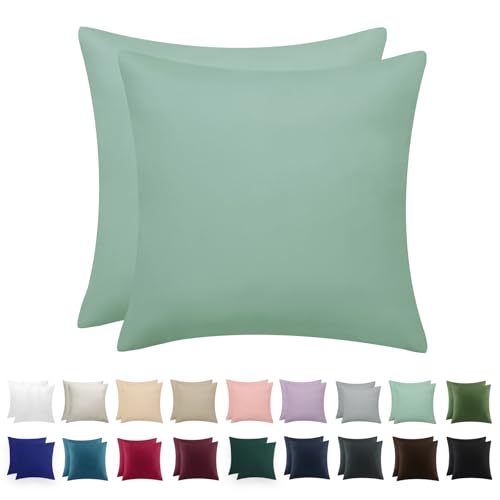 RUIKASI Kissenbezug 80 x 80 Grün 2er Set - Oeko Tex Kopfkissenbezug 80x80 Salbeigrün Kissen Bezug 80x80cm mit Reißverschluss aus Mikrofaser, Polsterbezug Doppelpack Set Pillow Case Pillow Cover RUIKASI Kissenbezug 80 x 80 Grün 2er Set - Oeko Tex Kopfkissenbezug 80x80 Salbeigrün Kissen Bezug 80x80cm mit Reißverschluss aus Mikrofaser, Polsterbezug Doppelpack Set Pillow Case Pillow Cover von RUIKASI