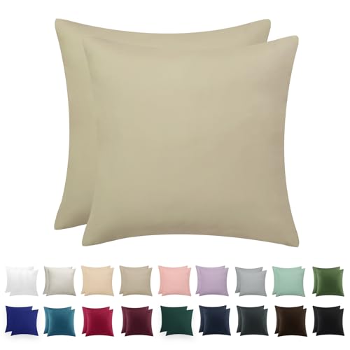 RUIKASI Kissenbezug 80 x 80 Khaki 2er Set - Oeko Tex Kopfkissenbezug 80x80 Kissen Bezug 80x80cm mit Reißverschluss aus Mikrofaser, Polsterbezug Doppelpack Set Pillow Case Pillow Cover RUIKASI Kissenbezug 80 x 80 Khaki 2er Set - Oeko Tex Kopfkissenbezug 80x80 Kissen Bezug 80x80cm mit Reißverschluss aus Mikrofaser, Polsterbezug Doppelpack Set Pillow Case Pillow Cover von RUIKASI