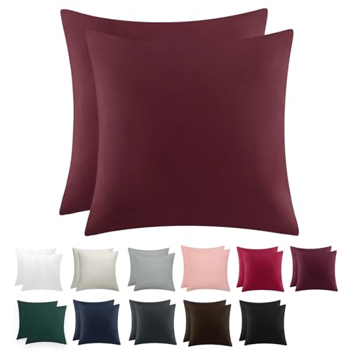RUIKASI Kissenbezug 80 x 80 Rot 2er Set - Oeko Tex Kopfkissenbezug 80x80 Burgunderrot Kissen Bezug 80x80cm mit Reißverschluss aus Mikrofaser, Polsterbezug Doppelpack Set Pillow Case Pillow Cover RUIKASI Kissenbezug 80 x 80 Rot 2er Set - Oeko Tex Kopfkissenbezug 80x80 Burgunderrot Kissen Bezug 80x80cm mit Reißverschluss aus Mikrofaser, Polsterbezug Doppelpack Set Pillow Case Pillow Cover von RUIKASI