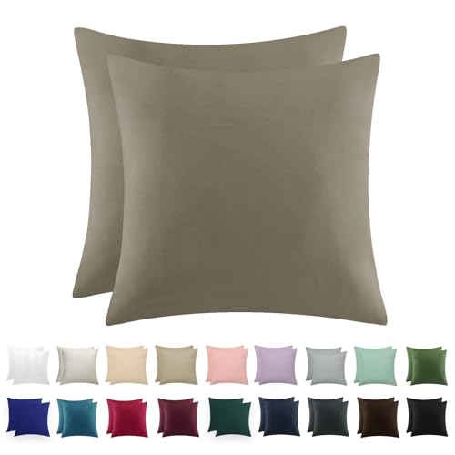 RUIKASI Kissenbezug 80 x 80 Taupe 2er Set - Oeko Tex Kopfkissenbezug 80x80 Kissen Bezug 80x80cm mit Reißverschluss aus Mikrofaser, Polsterbezug Doppelpack Set Pillow Case Pillow Cover RUIKASI Kissenbezug 80 x 80 Taupe 2er Set - Oeko Tex Kopfkissenbezug 80x80 Kissen Bezug 80x80cm mit Reißverschluss aus Mikrofaser, Polsterbezug Doppelpack Set Pillow Case Pillow Cover von RUIKASI