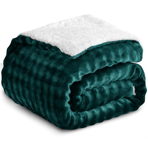 RUIKASI Kuscheldecke Flauschige Decke Grün – Sherpa Warme Überwurf Sofaüberwurf Decke, Weiche Bubble Couchdecke für Sofa und Bett, Dicke Wohndecke 150x200 cm von RUIKASI