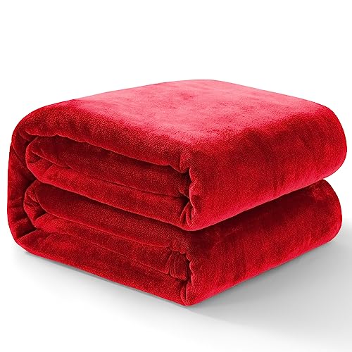 RUIKASI Kuscheldecke Flauschig XXL Rot - Große Decke Sofa Warm, Fleecedecke 220x240 cm Couchdecke, Überwurf als Wohnzimmer Weich für Winter von RUIKASI