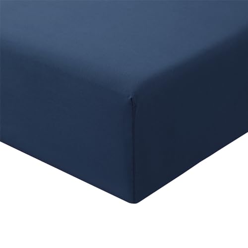 RUIKASI Spannbettlaken 90x200cm Blau Bettlaken - Spannbetttuch 90x200 Bettbezug, Mikrofaser Betttuch Bett Laken Bezug 90 x 200 Marine 30 cm Tiefe Tasche, Bed Fitted Sheet Bedsheet von RUIKASI