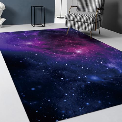 RUILBJ 3D Milchstraße Muster Teppich, Sternenhimmel Thema dekorative Gaming Teppiche, Wohnzimmer Sofa Bodenmatte, geeignet für Schlafzimmer E-Sport Zimmer Teppich (Stil 3, 140x200 cm) von RUILBJ