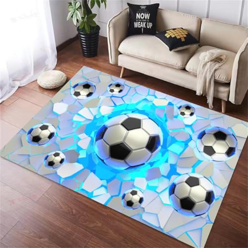 RUILBJ Gaming Teppiche Dekorativer Teppich 3D Cool Fußball Basketball Thema rutschfeste Boden Matte Wohnzimmer Sofa Tisch Teppich Schlafzimmer E-Sport Zimmer Teppich (Colour 1,120x180 cm) von RUILBJ