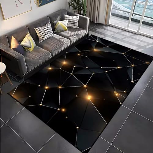 3D Gaming Teppich - Cool Geometrisches Muster - Wohnzimmer Sofa Couchtisch Bodenmatte - Schlafzimmer Nachttisch Rutschfester Rug - für Eingang Flur Jungen Gaming Zimmer (Color 3,120x160cm) von RUILBJM