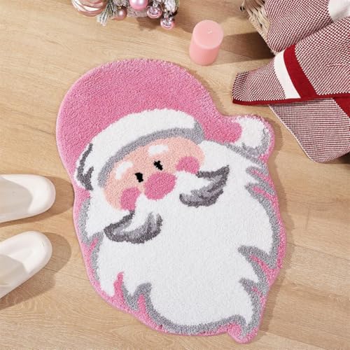 3D Grün Weihnachtsbaum Form Fußmatten Rot Weihnachtsstil Schlafzimmer Nachttisch Rug Weich Staubabweisend rutschfest Carpet Schneemann Wohnzimmer Dekorativ Form Teppich (Color 4,40x60cm) von RUILBJM