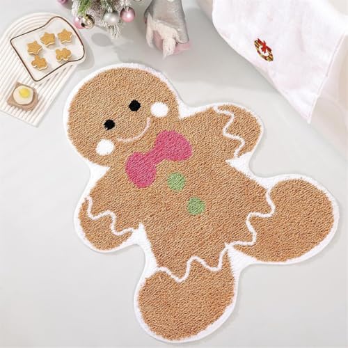 3D Grün Weihnachtsbaum Form Fußmatten Rot Weihnachtsstil Schlafzimmer Nachttisch Rug Weich Staubabweisend rutschfest Carpet Schneemann Wohnzimmer Dekorativ Form Teppich (Color 5,50x80cm) von RUILBJM