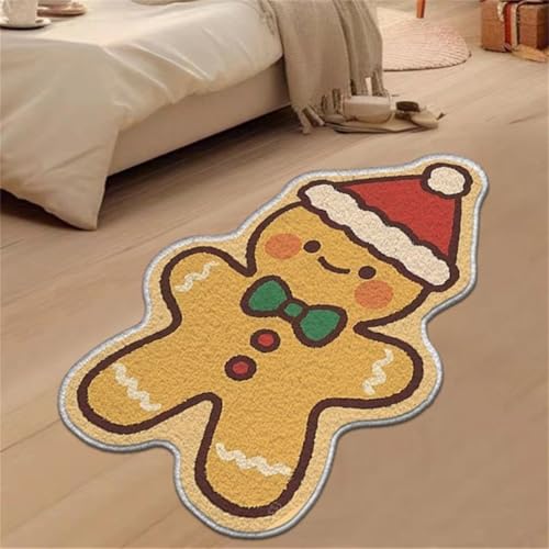 3D Grün Weihnachtsbaum Form Fußmatten Rot Weihnachtsstil Schlafzimmer Nachttisch Rug Weich Staubabweisend rutschfest Carpet Schneemann Wohnzimmer Dekorativ Form Teppich (Color 9,80x120cm) von RUILBJM