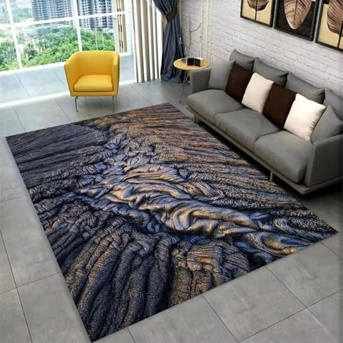 RUILBJM Spielteppich, Kreativ Mysteriös Vulkan Lava Teppich, Wohnzimmer Schlafzimmer Area Rugs, Teenager Gamer Teppich, rutschfeste Fußmatte, Flame Home Decoration (Color 9,80x160cm) von RUILBJM