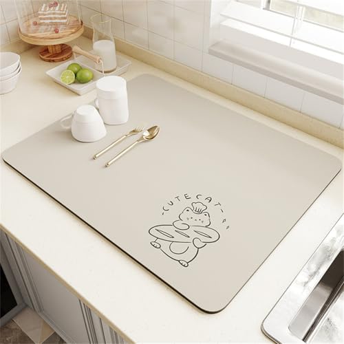 Volltonfarbe Drain Mat, Super Saugfähige Abtropfmatten, Einfachem Cartoon Druck Teppich, Staubschutz für Waschmaschine Backofen Mikrowelle, Rutschfester Untersetzer (Color 1,40x60cm) von RUILBJM