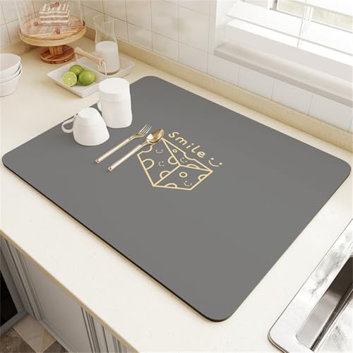Volltonfarbe Drain Mat, Super Saugfähige Abtropfmatten, Einfachem Cartoon Druck Teppich, Staubschutz für Waschmaschine Backofen Mikrowelle, Rutschfester Untersetzer (Color 2,40x50cm) von RUILBJM